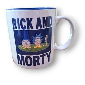 Rick and Morty 20oz white and blue mug
